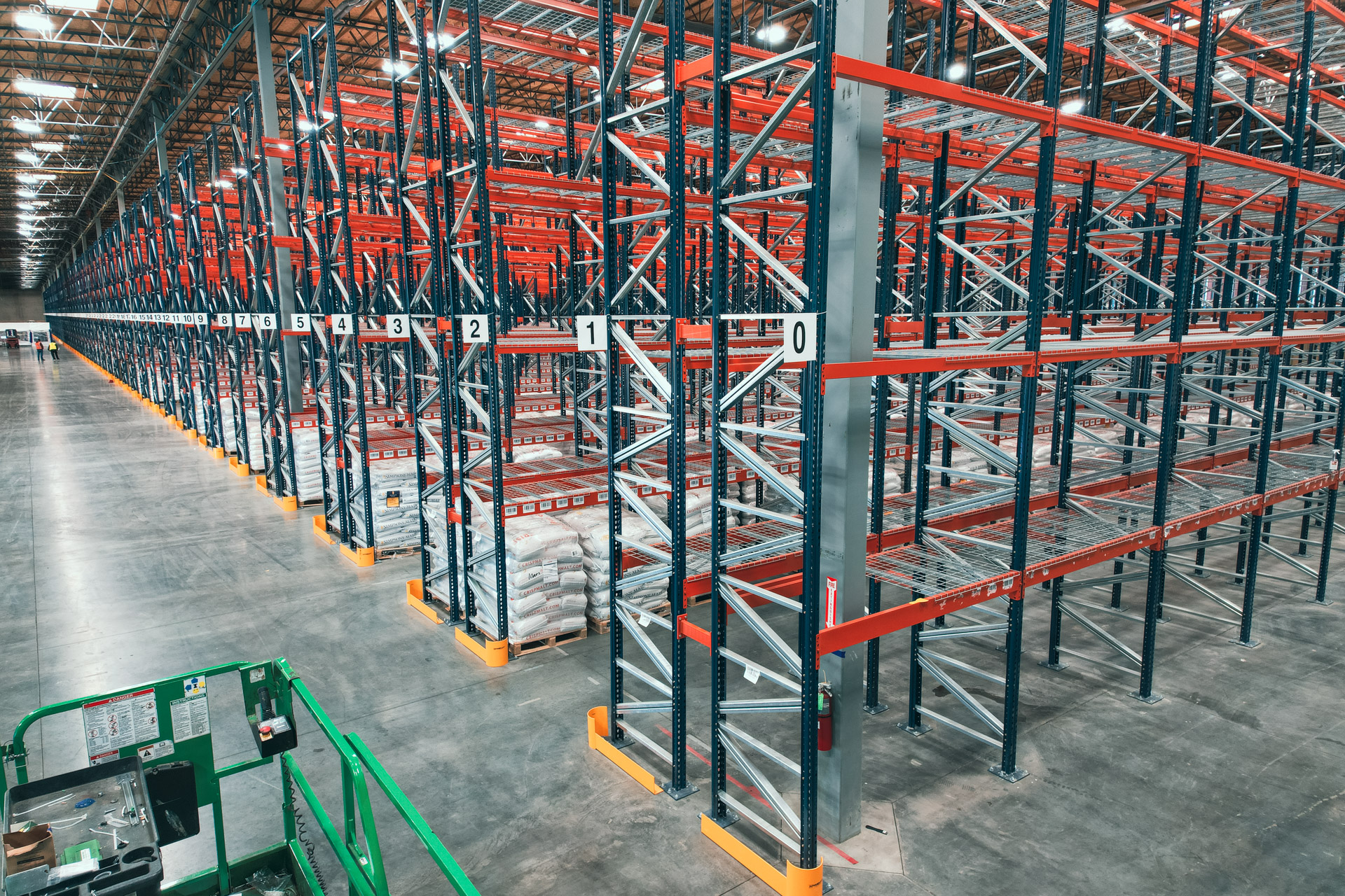 Warehouse pallet rack installation in the Clearwater area